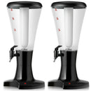 Set of 2 3L Draft Beer Tower Dispenser with LED Lights by LJGDeals
