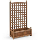 Solid Free Standing Wood Planter Box with Trellis for Garden by LJGDeals