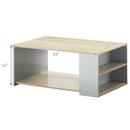 Coffee Table Sofa Side Table with Storage Shelves by LJGDeals