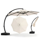11 FT Cantilever Patio Umbrella with Base and 360° Rotation by LJGDeals