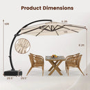 11 FT Cantilever Patio Umbrella with Base and 360° Rotation by LJGDeals