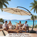 11 FT Cantilever Patio Umbrella with Base and 360° Rotation by LJGDeals