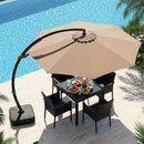 11 FT Cantilever Patio Umbrella with Base and 360° Rotation by LJGDeals