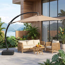 11 FT Cantilever Patio Umbrella with Base and 360° Rotation by LJGDeals