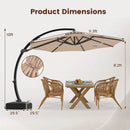 11 FT Cantilever Patio Umbrella with Base and 360° Rotation by LJGDeals