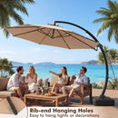 11 FT Cantilever Patio Umbrella with Base and 360° Rotation by LJGDeals