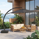 11 FT Cantilever Patio Umbrella with Base and 360° Rotation by DirectDeals