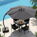 11 FT Cantilever Patio Umbrella with Base and 360° Rotation by LJGDeals