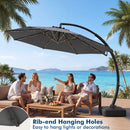 11 FT Cantilever Patio Umbrella with Base and 360° Rotation by LJGDeals