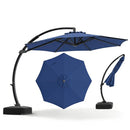 11 FT Cantilever Patio Umbrella with Base and 360° Rotation by LJGDeals