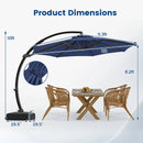 11 FT Cantilever Patio Umbrella with Base and 360° Rotation by LJGDeals