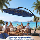11 FT Cantilever Patio Umbrella with Base and 360° Rotation by LJGDeals