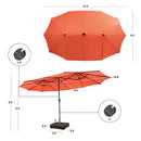 11 Pieces Patio Dining Set with 15 Feet Double-Sided Patio Umbrella Base Included by LJGDeals