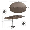 11 Pieces Patio Dining Set with 15 Feet Double-Sided Patio Umbrella Base Included by LJGDeals