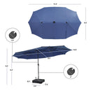 11 Pieces Patio Dining Set with 15 Feet Double-Sided Patio Umbrella Base Included by LJGDeals