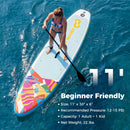 11' Wide Inflatable Stand Up Paddle Board with Backpack for All Skill Levels by DirectDeals