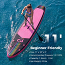 11' Wide Inflatable Stand Up Paddle Board with Backpack for All Skill Levels by LJGDeals