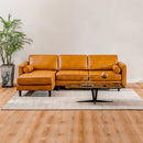 3-Seat L-Shaped Sectional Sofa Couch for Living Room-Brown by LJGDeals