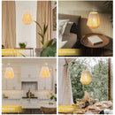 8" H Woven Hemp Rope Battery Powered Hanging Lamp