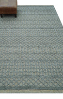 Contemporary Design Gray Hand Knotted Wool Area Rug