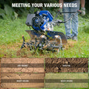 BILT HARD 99cc Gas Garden Tiller – Heavy-Duty 4-Cycle Engine, 24" Front Tines, Digs Up to 11.8" Deep – Perfect for Weeding, Cultivating & Soil Preparation