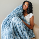 DOUBLE RUCHED FAUX FUR THROW BLANKETS by Saranoni