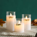 Glass Wax Battery LED Candles ( Set of 3 ) by JHY DESIGN