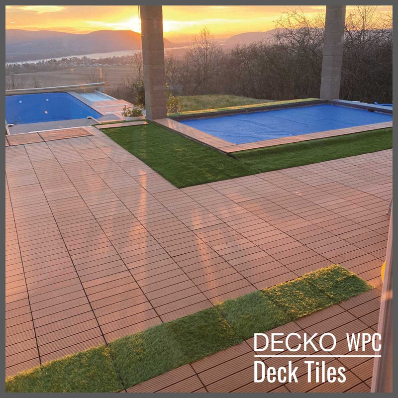 Deck Tile <b>Ramp Edge</b> - for Premium WPC Interlocking Tiles | DECKO (11.8"/3.1"/0.8") - (One Piece)