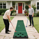 11 FT Indoor Outdoor Putting Green Mat with 2 Adjustable Putters and 6 Balls by LJGDeals