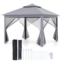 11 x 11 Feet 2-Tier Pop-Up Gazebo Tent Portable Canopy Shelter Carry Bag Mesh