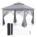 11 x 11 Feet 2-Tier Pop-Up Gazebo Tent Portable Canopy Shelter Carry Bag Mesh by LJGDeals