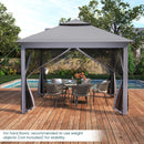 11 x 11 Feet 2-Tier Pop-Up Gazebo Tent Portable Canopy Shelter Carry Bag Mesh