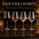 European Style Unbreakable Stemmed Crystal Wine Glasses, | Set of 4