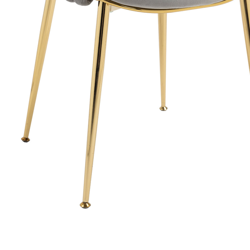 Accent Chairs Set of 2, Velvet Side Chairs with Gold Legs, Mid-Century Upholstered Dining Chairs for Living Room, Kitchen, Bedroom, Beauty Room