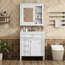 Bathroom Vanity With Medicine Cabinet, Royal Mirror Cabinet, Modern Bathroom Storage Cabinet With 2 Soft Closing Doors And 4 Drawers by Unique Piece Furniture