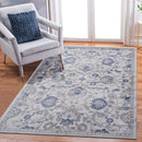 Marfi - 8' X 10' Oriental Area Rug - Blue / Silver by HouseOfZazla