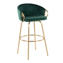 Claire - Contemporary / Glam Fixed Height Bar Stool (Set of 2) Round Footrest (Set of 2) by HouseOfZazla