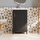 Modern Small Bathroom Vanity Cabinet With Ceramic Basin, Ample Storage, 1 Soft Close Door by HouseOfZazla
