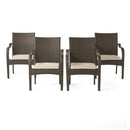 Outdoor Wicker Chairs, 56225.00CHRBRN KD, 4pcs by HouseOfZazla