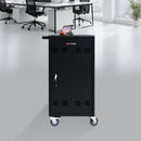 45 Bay Mobile School Charging Cart Station For Chromebook, Tablet And Laptop Computer With Power Strip Included - Black by HouseOfZazla