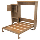 Queen Size Murphy Bed With Louvered Design And Multiple Storage Shelves - Wood by HouseOfZazla