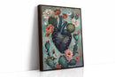 Cactus Heart Bloom – Surreal Botanical Art, Dark Floral Wall Decor