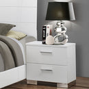 Dulcey - 2 Drawer Nightstand - Gloss White by HouseOfZazla