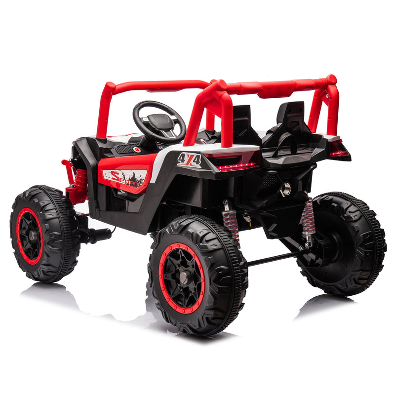 24V Ride On XXL UTV car for kid,2seater with two safety belts, Side by Side 4x4 Ride on Off-Road Truck with Parent Remote Control, Battery Powered Electric Car w/High Low Speed, two safety belts.