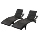 K&K 80'' Patio Wicker Chaise Lounge Chairs Set of 2 by HouseOfZazla