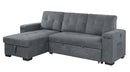Toby - Woven Fabric Reversible Sleeper Sectional Sofa With Storage Chaise Cup Holder Charging Ports And Pockets by HouseOfZazla