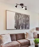Alsy 19"W 3-Light LED Track Bar Modern Light Fixture, Matte Black with Frosted Acrylic Shades by LampsUSA