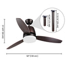 Yescom 52" Ceiling Fan with LED Light & Remote 3 Blades