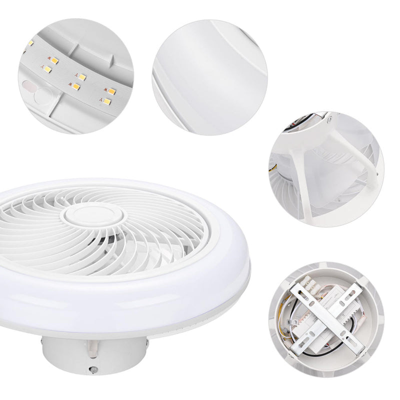 Yescom 18" Enclosed Ceiling Fan with Light Remote APP Control