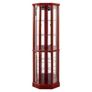 6 Shelf Lighted Corner Curio Cabinet With Adjustable Tempered Glass Shelves And Mirror Back (E26 Light Bulb Not Included) by Unique Piece Furniture